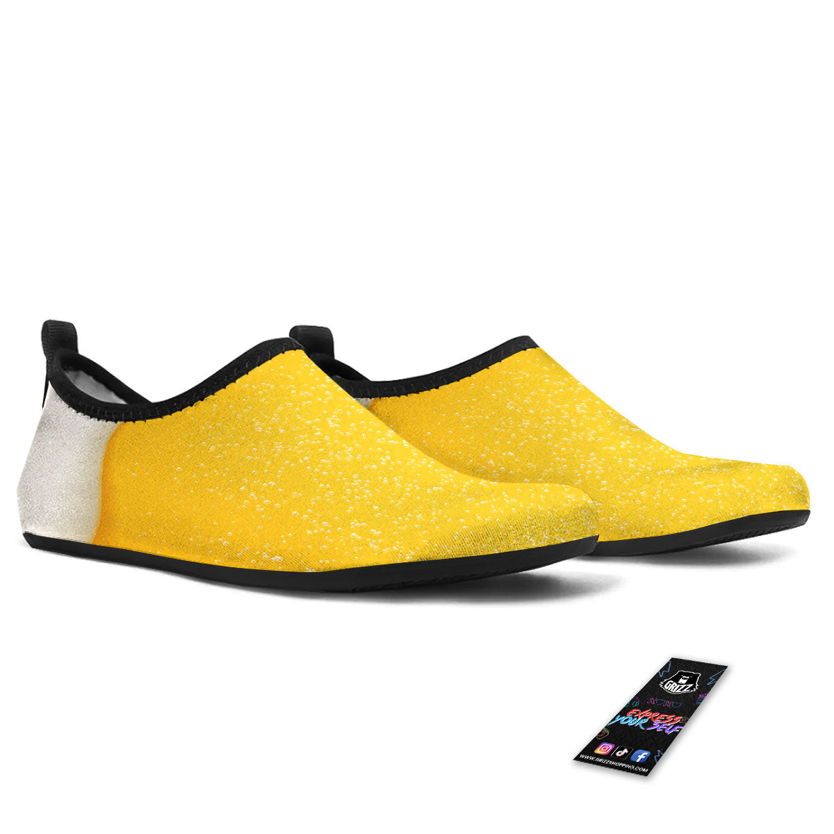 Foam And Beer Print Water Shoes-grizzshop