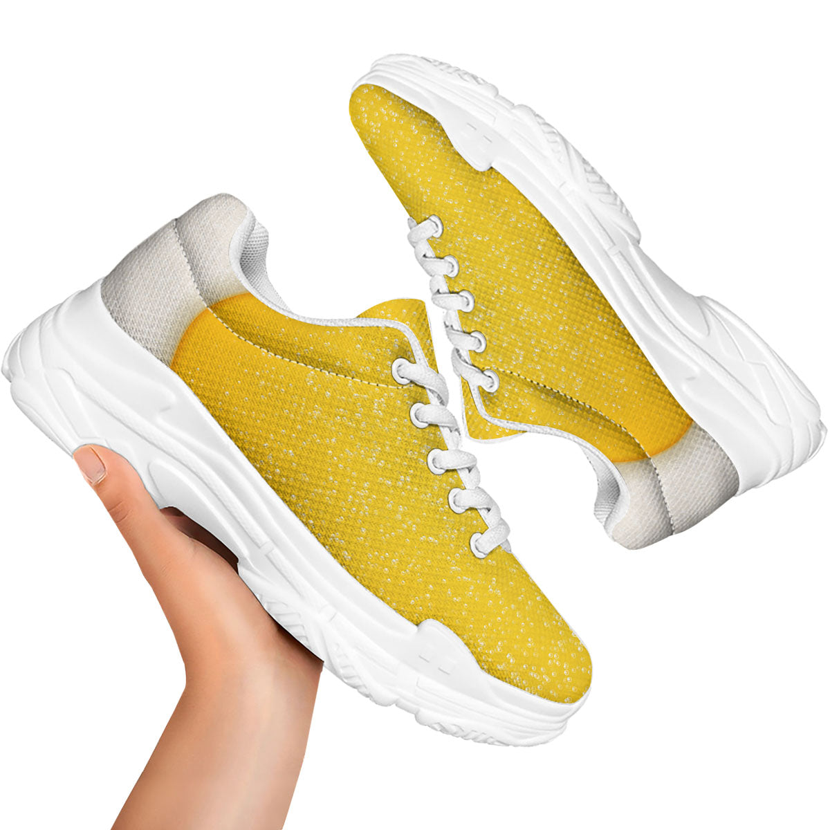Foam And Beer Print White Chunky Shoes-grizzshop