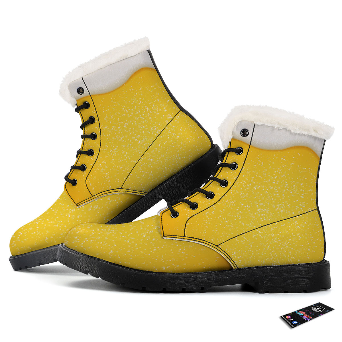 Foam And Beer Print Winter Boots-grizzshop