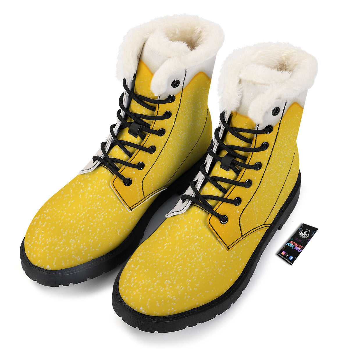 Foam And Beer Print Winter Boots-grizzshop