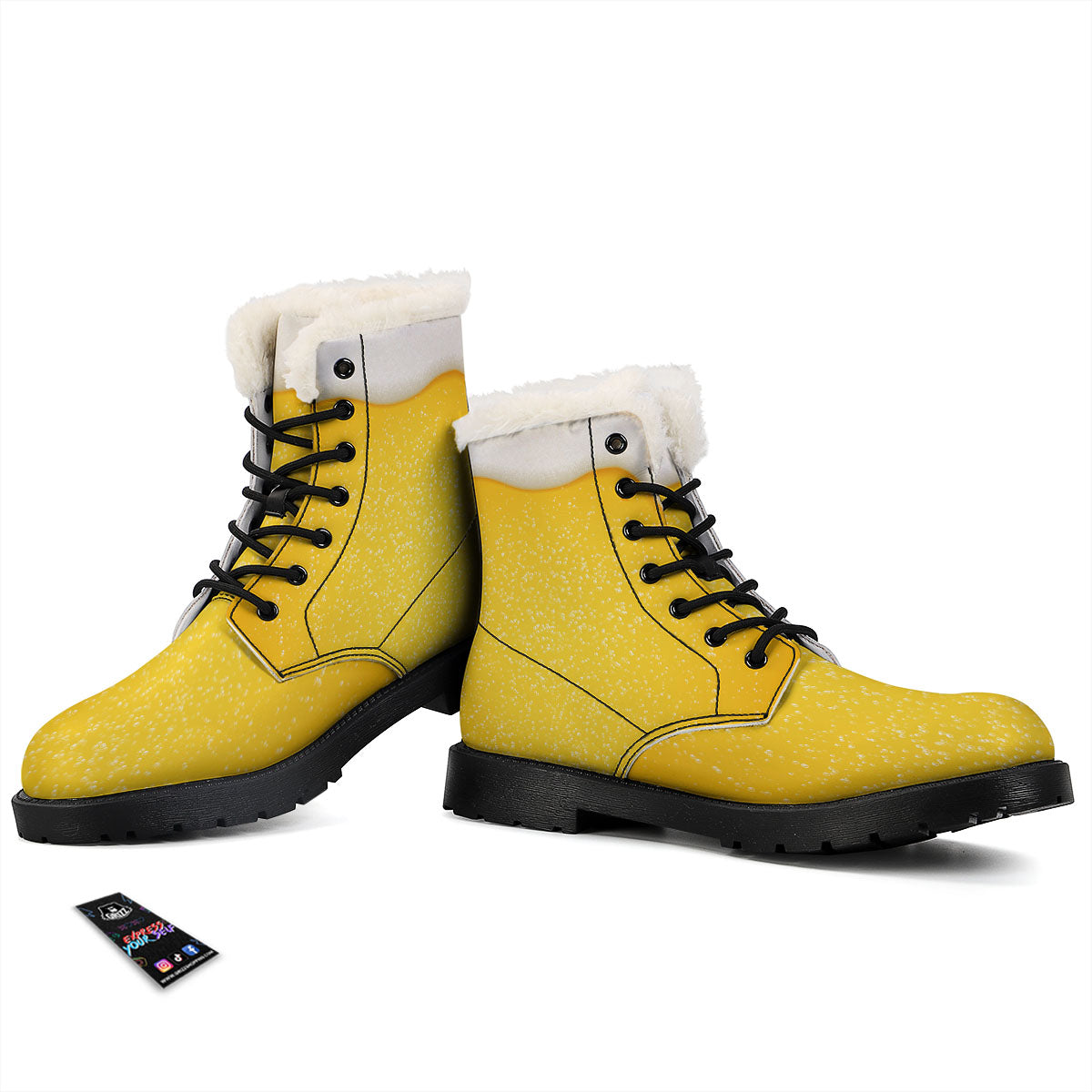 Foam And Beer Print Winter Boots-grizzshop