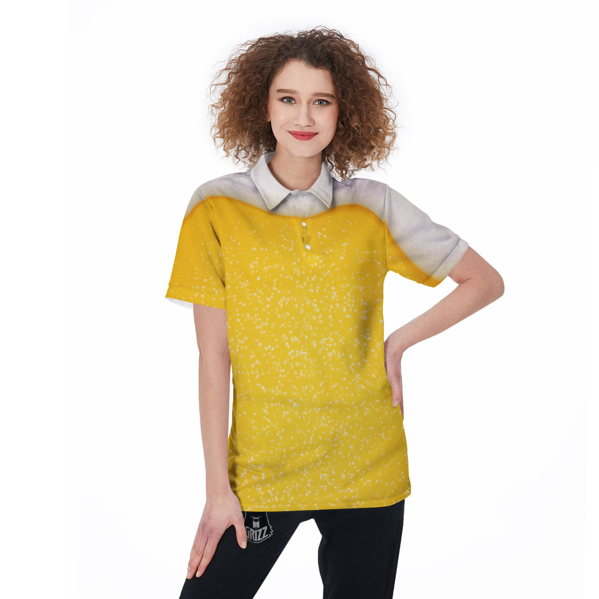 Foam And Beer Print Women's Golf Shirts-grizzshop