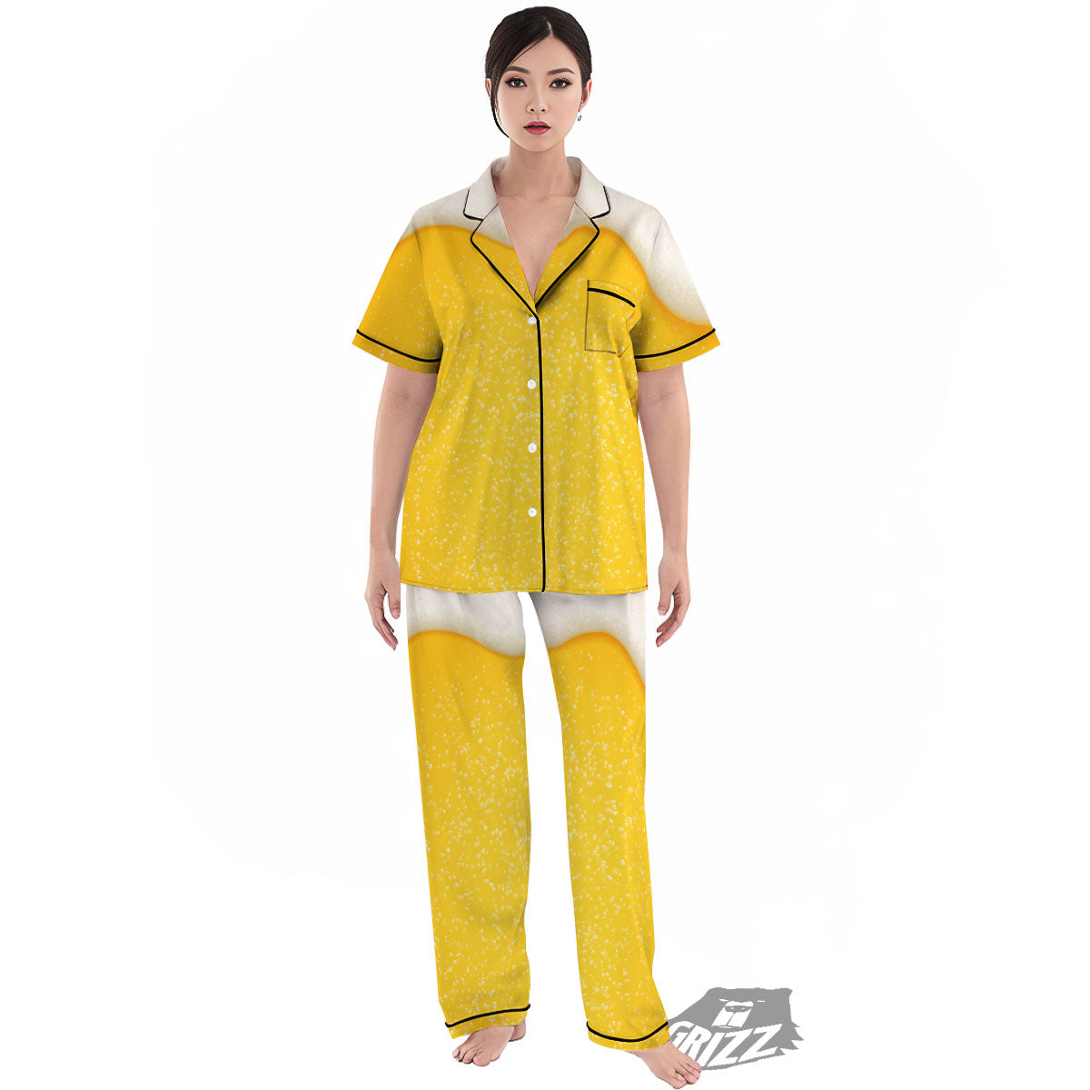Foam And Beer Print Women's Pajamas Set-grizzshop
