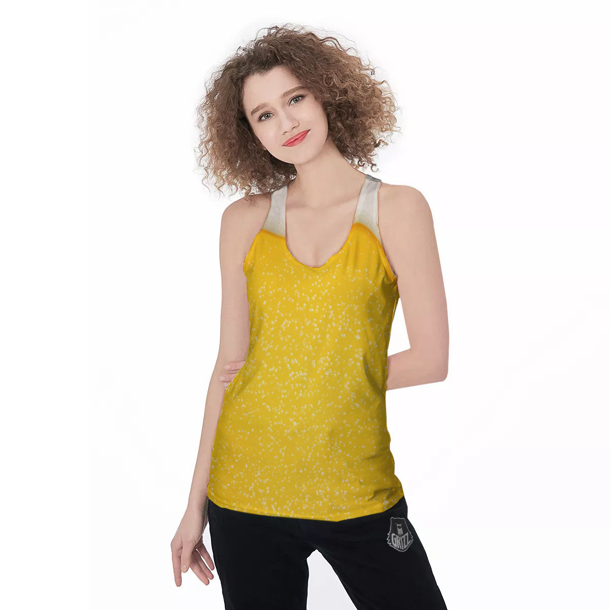 Foam And Beer Print Women's Racerback Tank Top-grizzshop