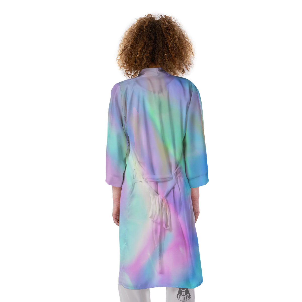 Foil Holographic Print Kimono-grizzshop