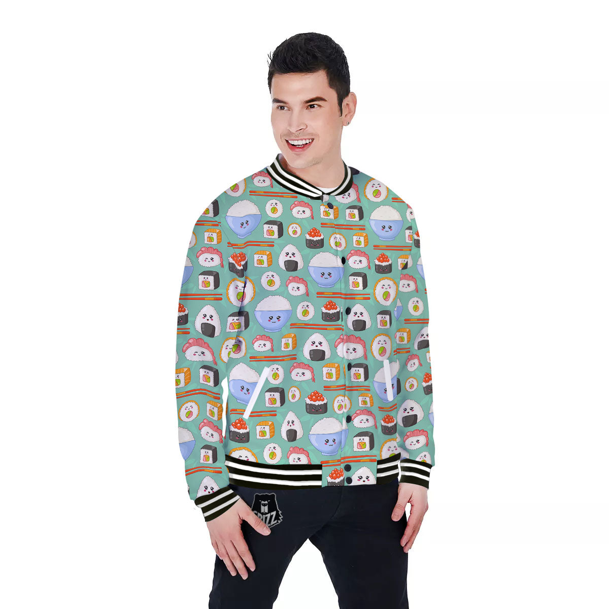 Food Japanese Print Pattern Baseball Jacket-grizzshop