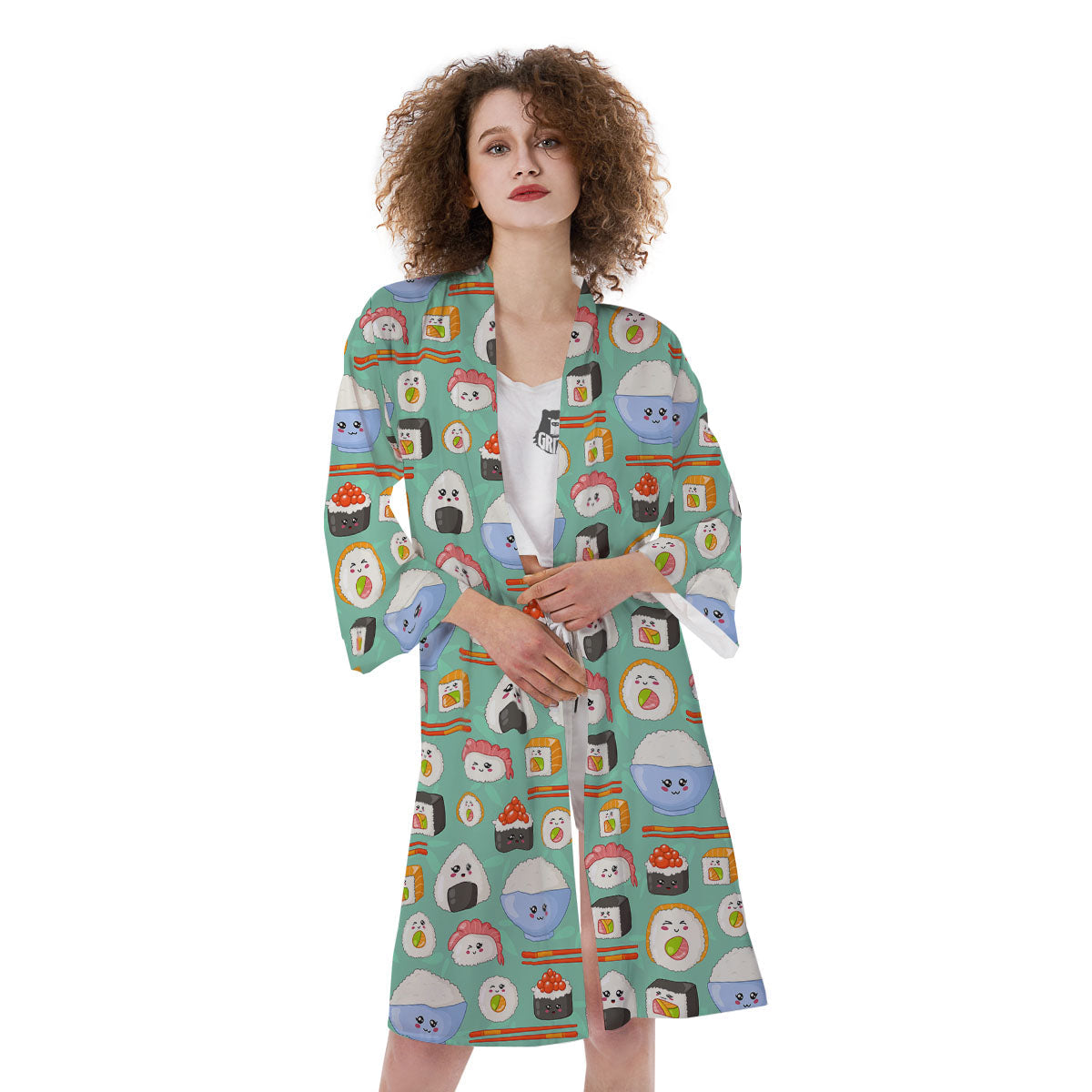 Food Japanese Print Pattern Kimono-grizzshop