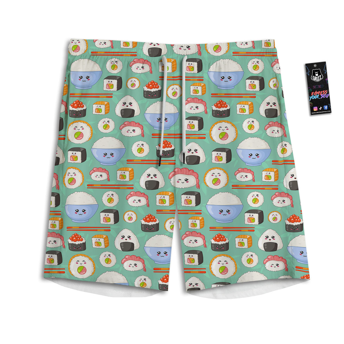 Food Japanese Print Pattern Men's Athletic Shorts