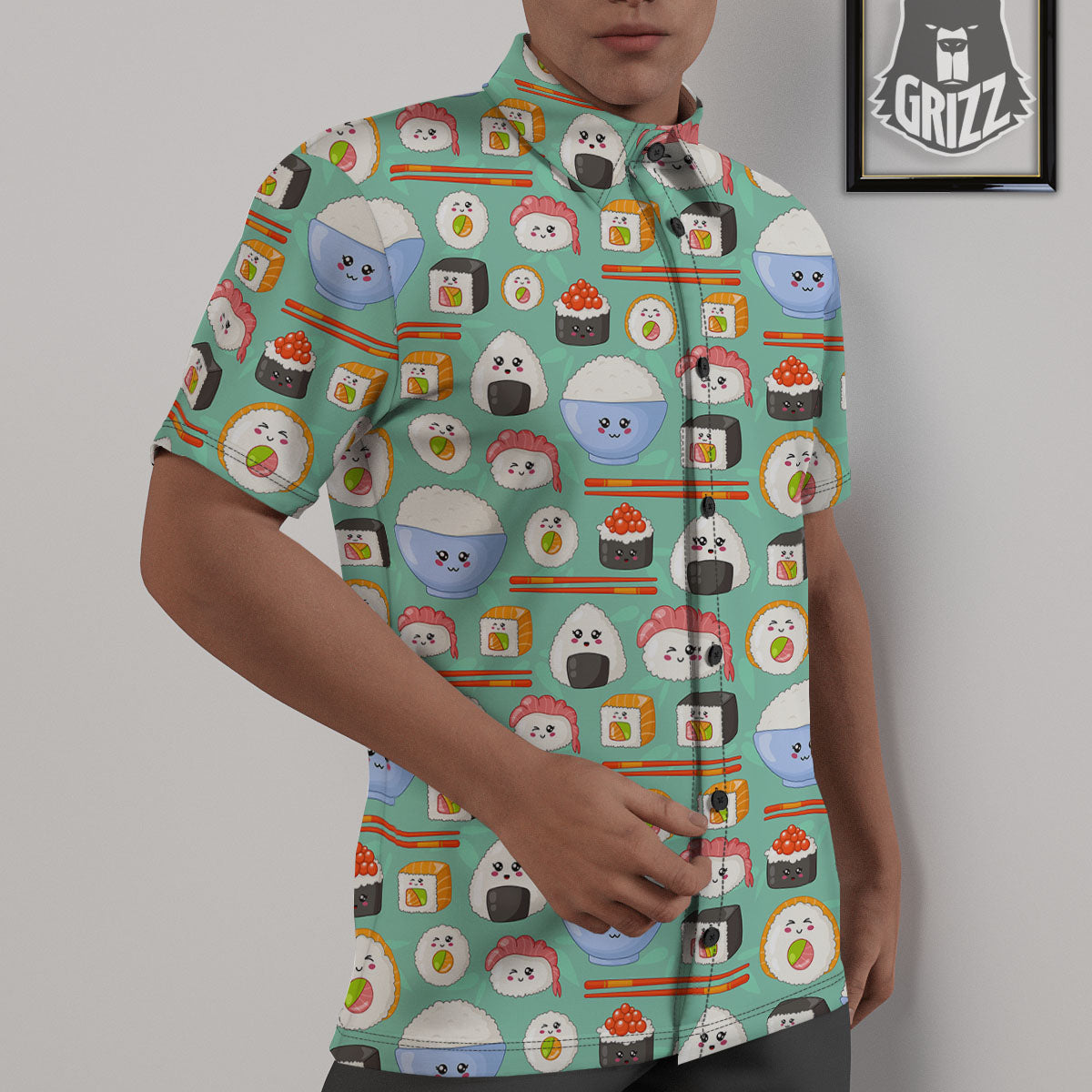 Food Japanese Print Pattern Untucked Shirts-grizzshop