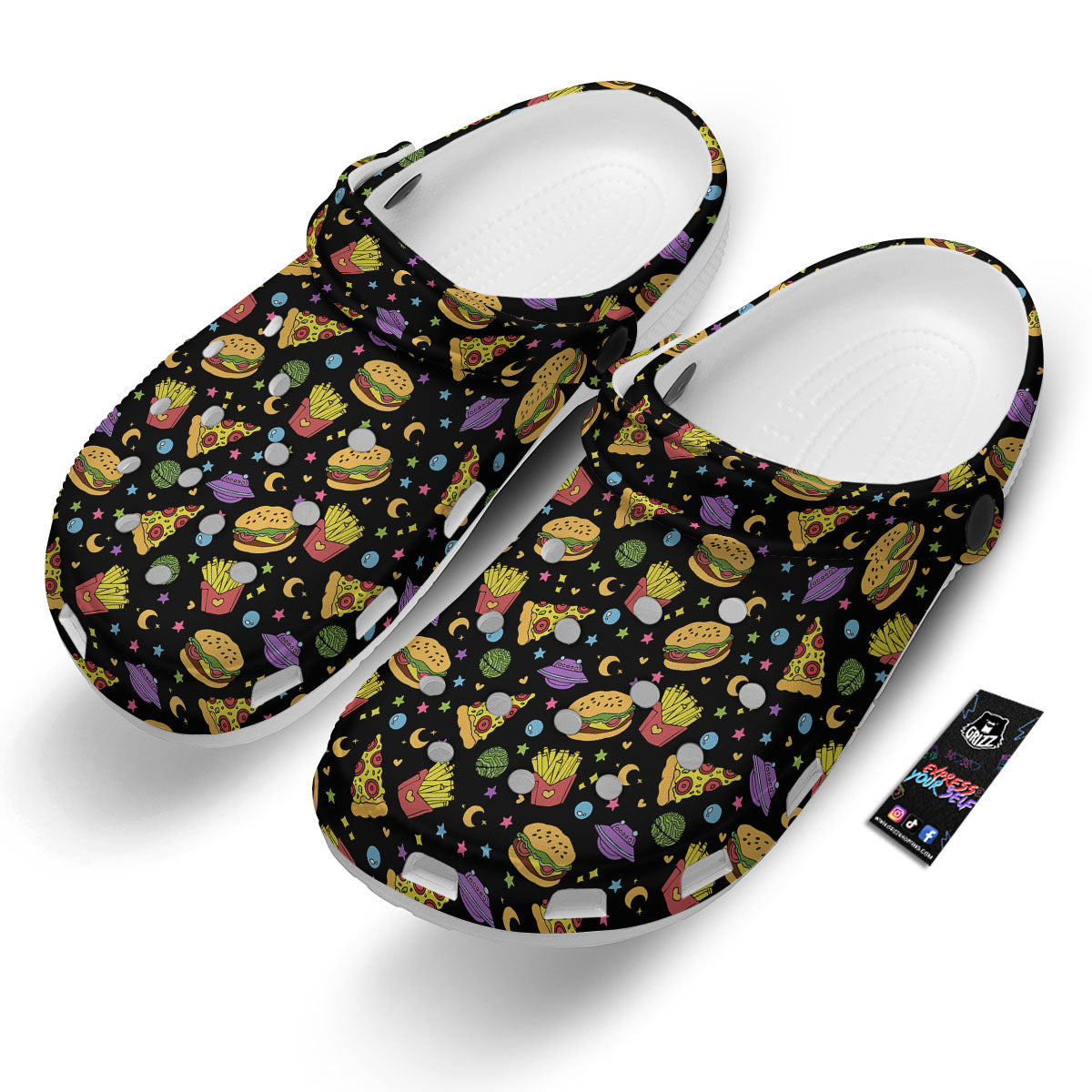 Food Planets Print Pattern Clog-grizzshop