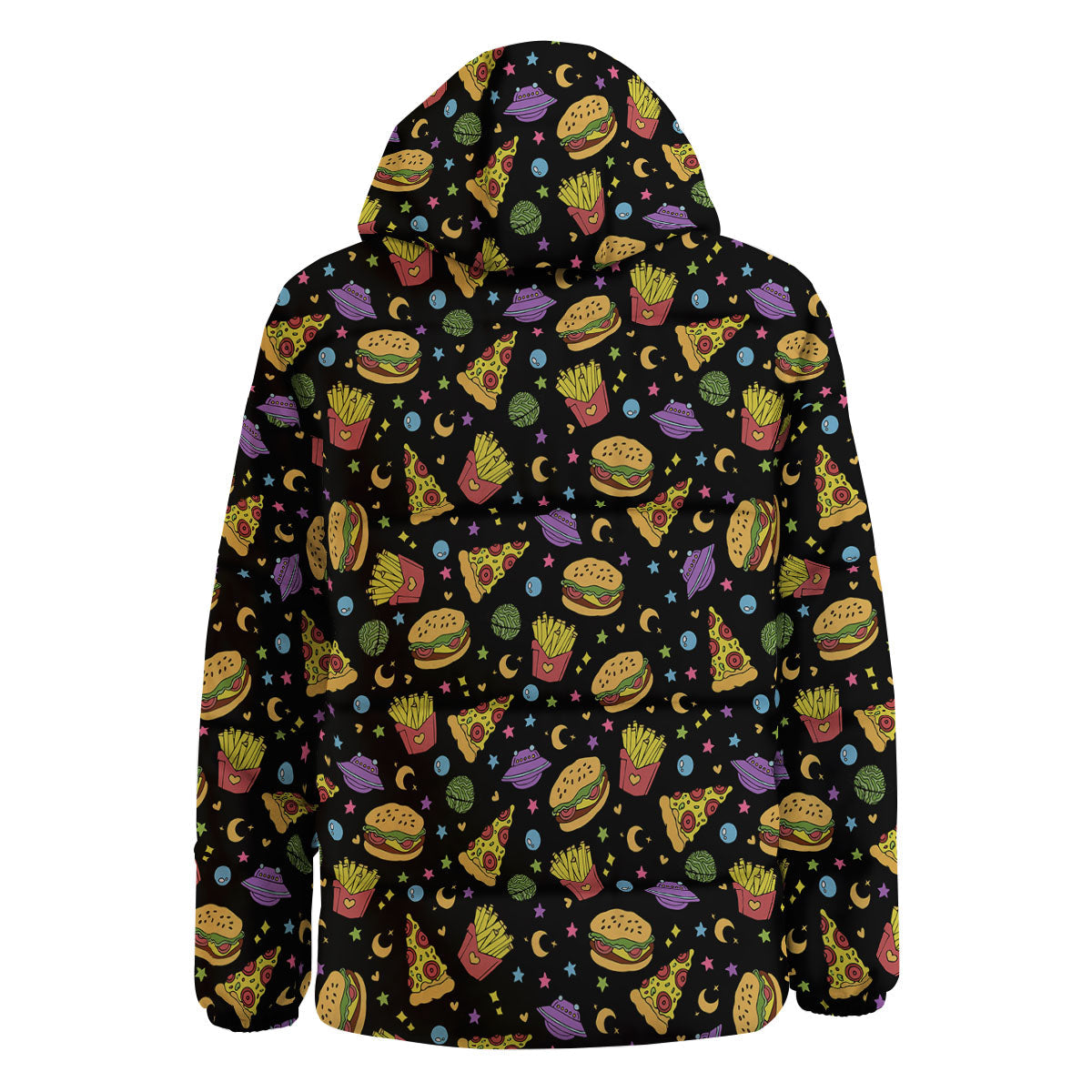 Food Planets Print Pattern Down Jacket-grizzshop