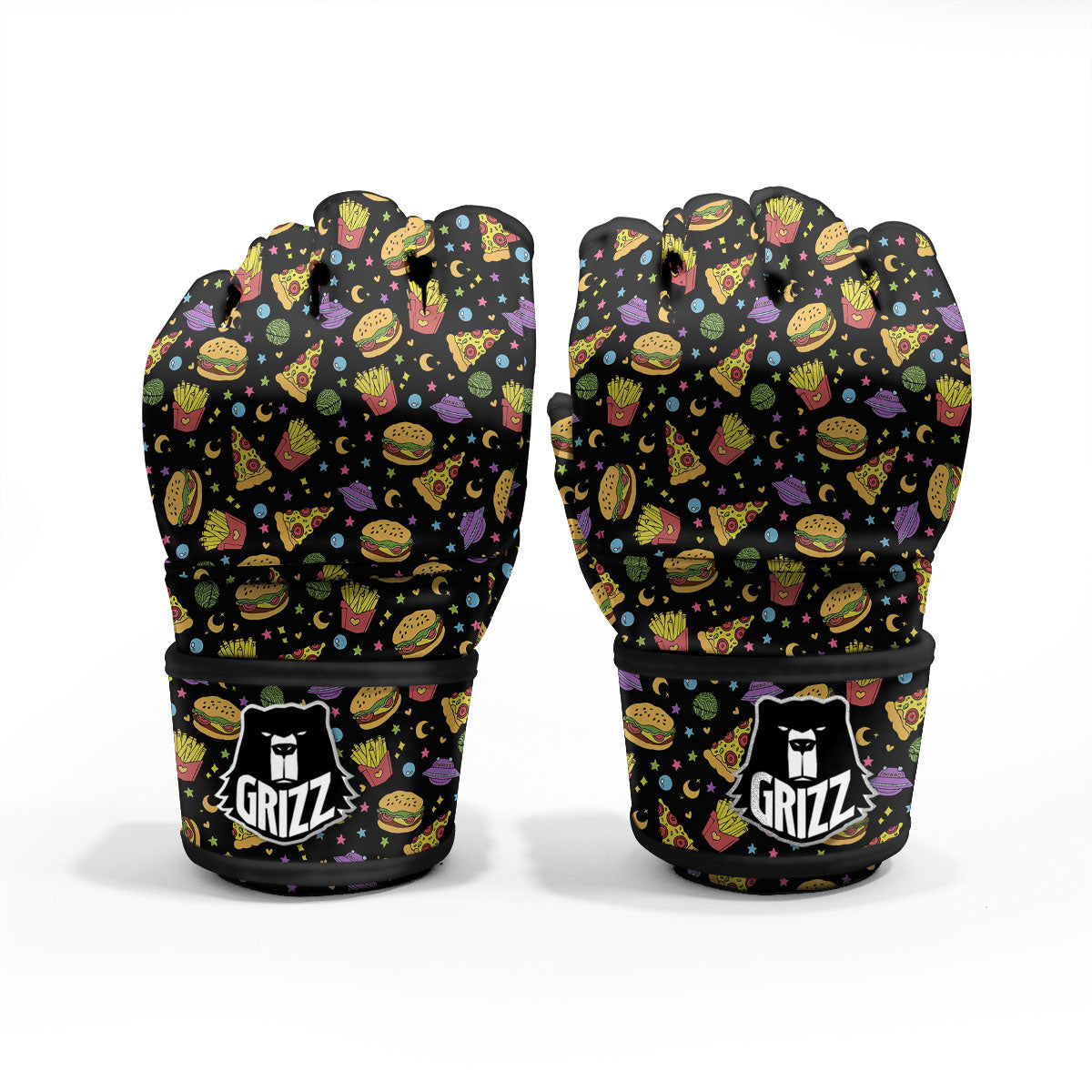 Food Planets Print Pattern MMA Gloves-grizzshop