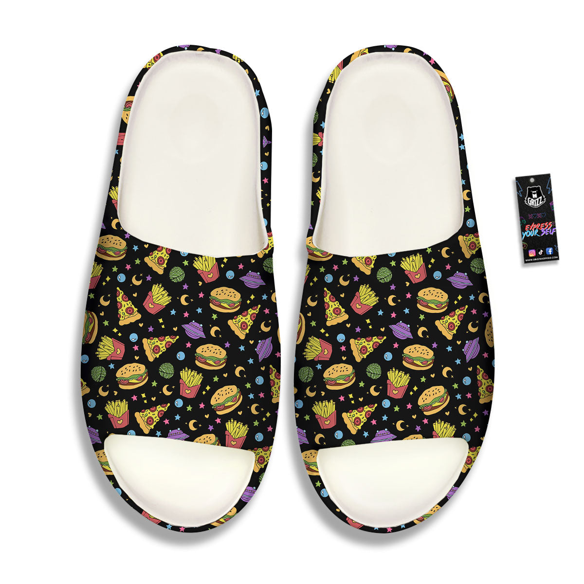 Food Planets Print Pattern Sandals-grizzshop