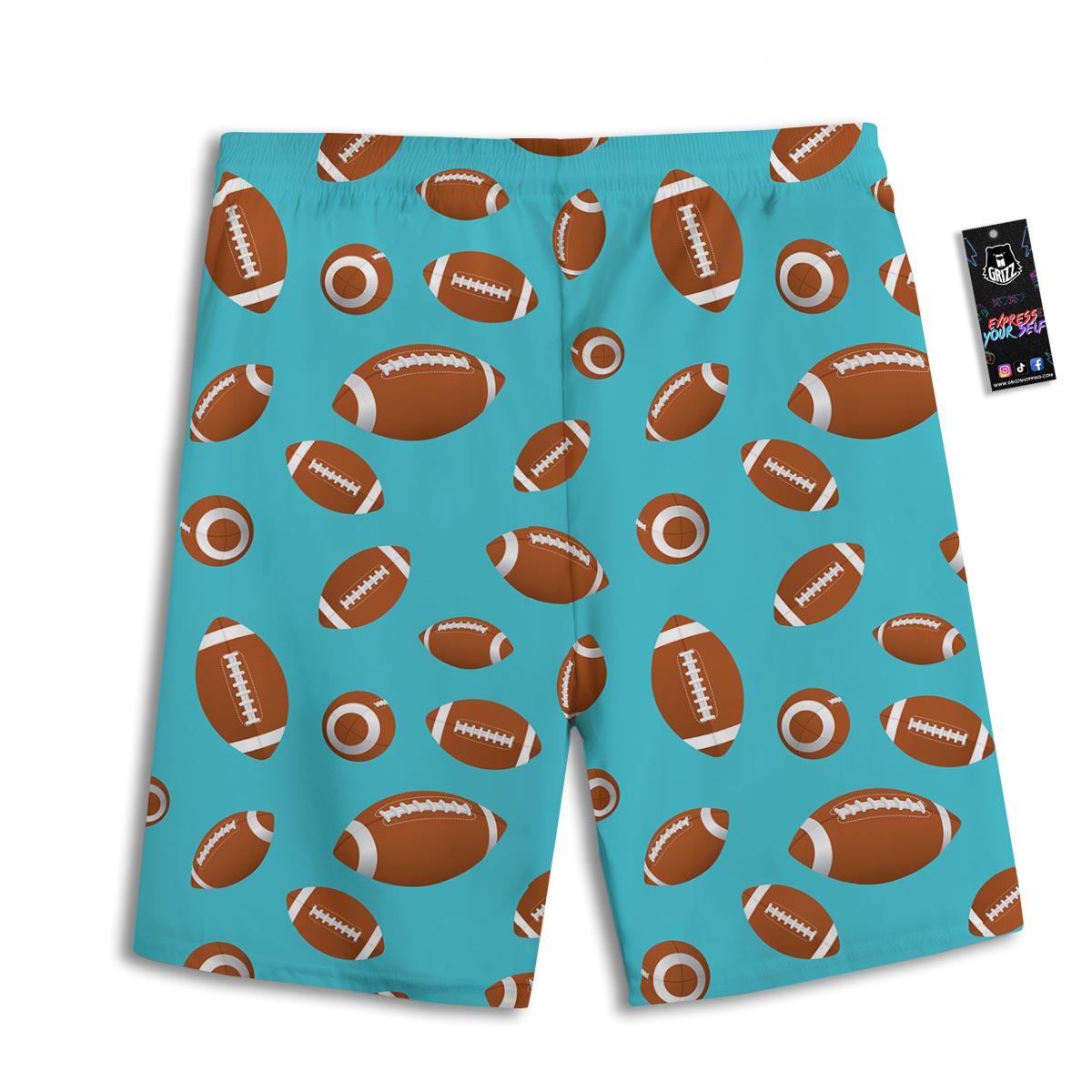 Football Retro American Print Pattern Men's Athletic Shorts
