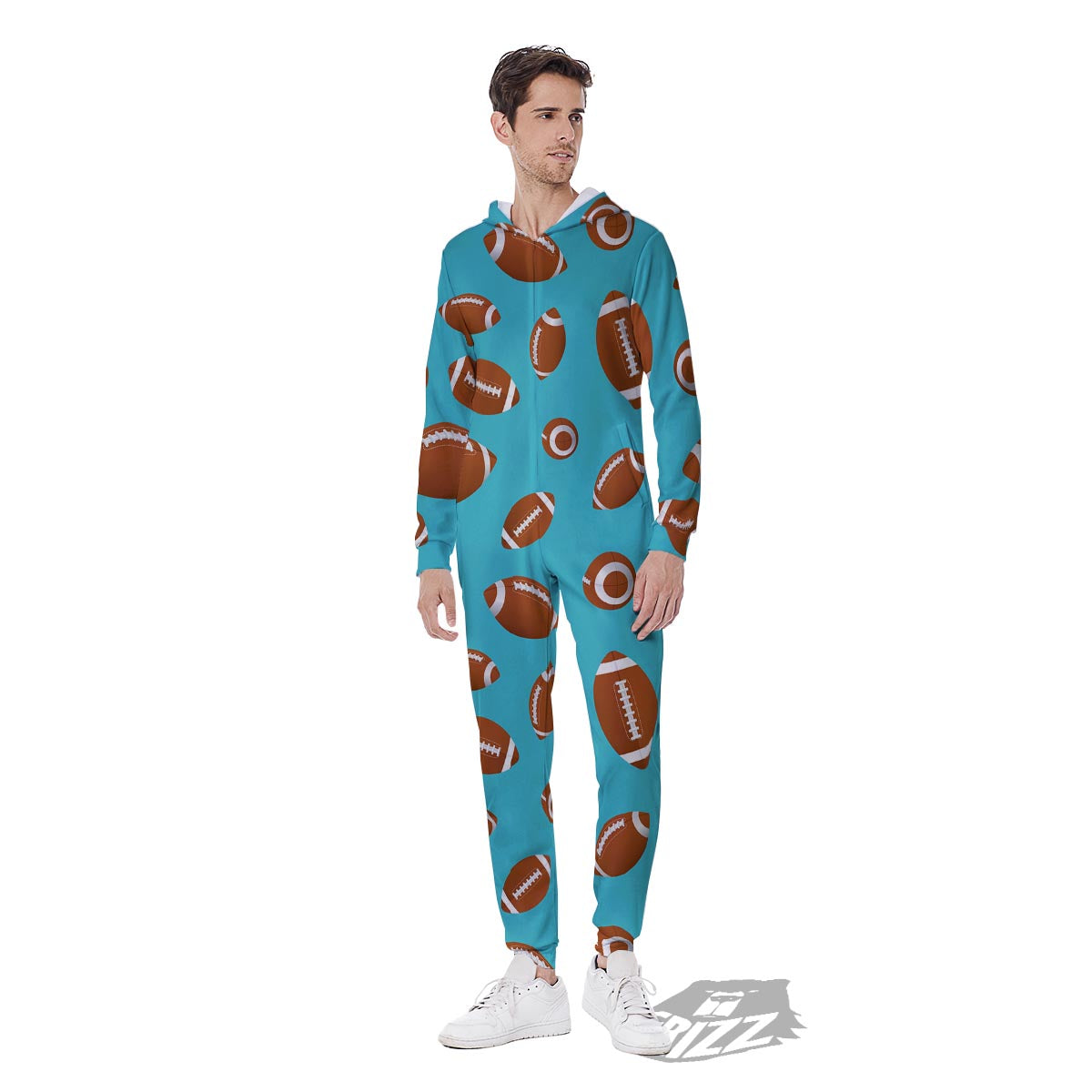 Football Retro American Print Pattern Men's Jumpsuit-grizzshop