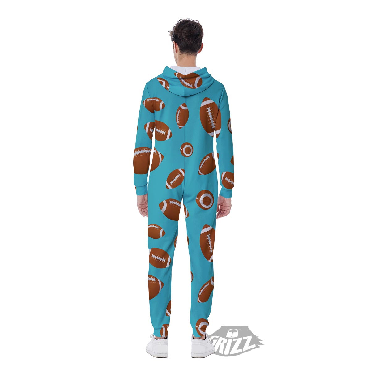 Football Retro American Print Pattern Men's Jumpsuit-grizzshop