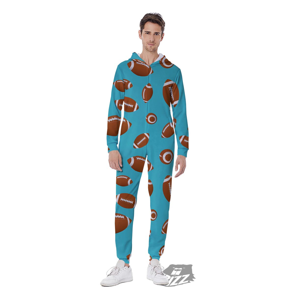 Football Retro American Print Pattern Men's Jumpsuit-grizzshop