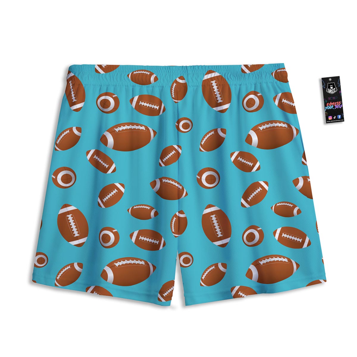 Football Retro American Print Pattern Mesh Shorts