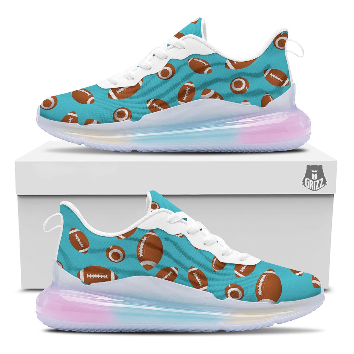 Football Retro American Print Pattern Running Sneakers-grizzshop