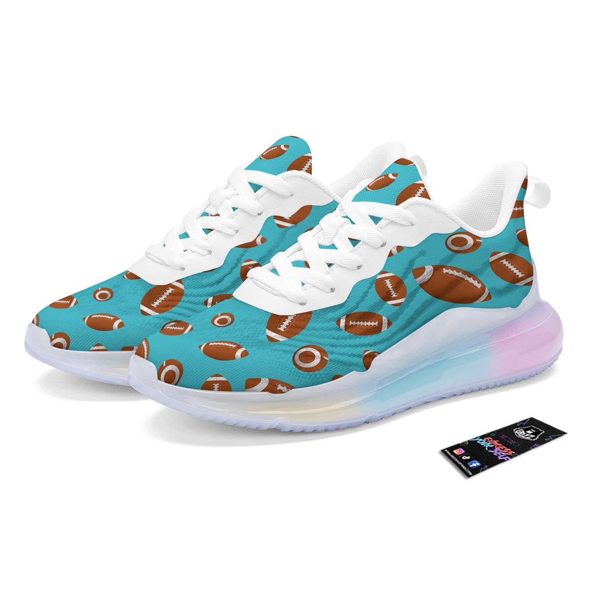 Football Retro American Print Pattern Running Sneakers-grizzshop