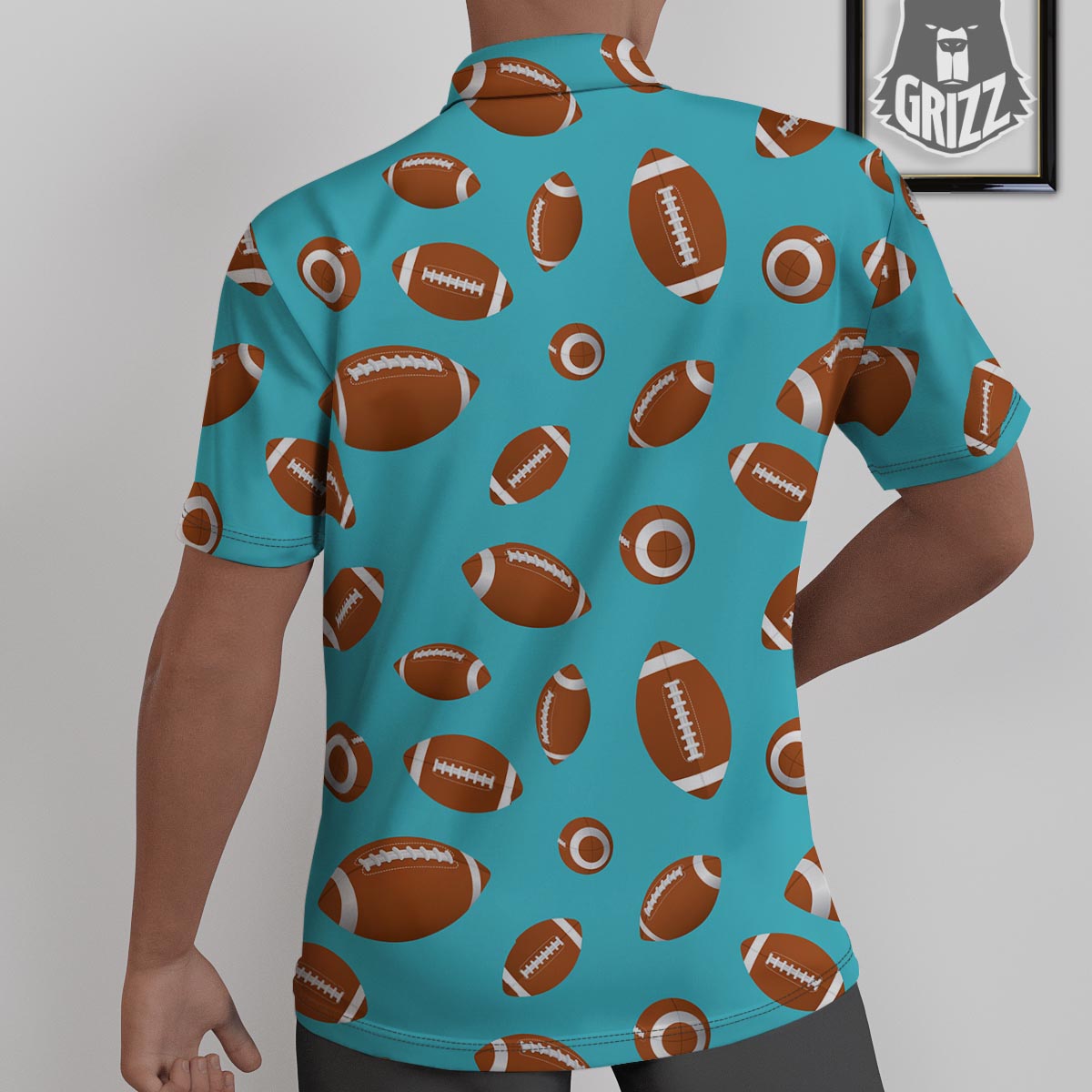 Football Retro American Print Pattern Untucked Shirts-grizzshop