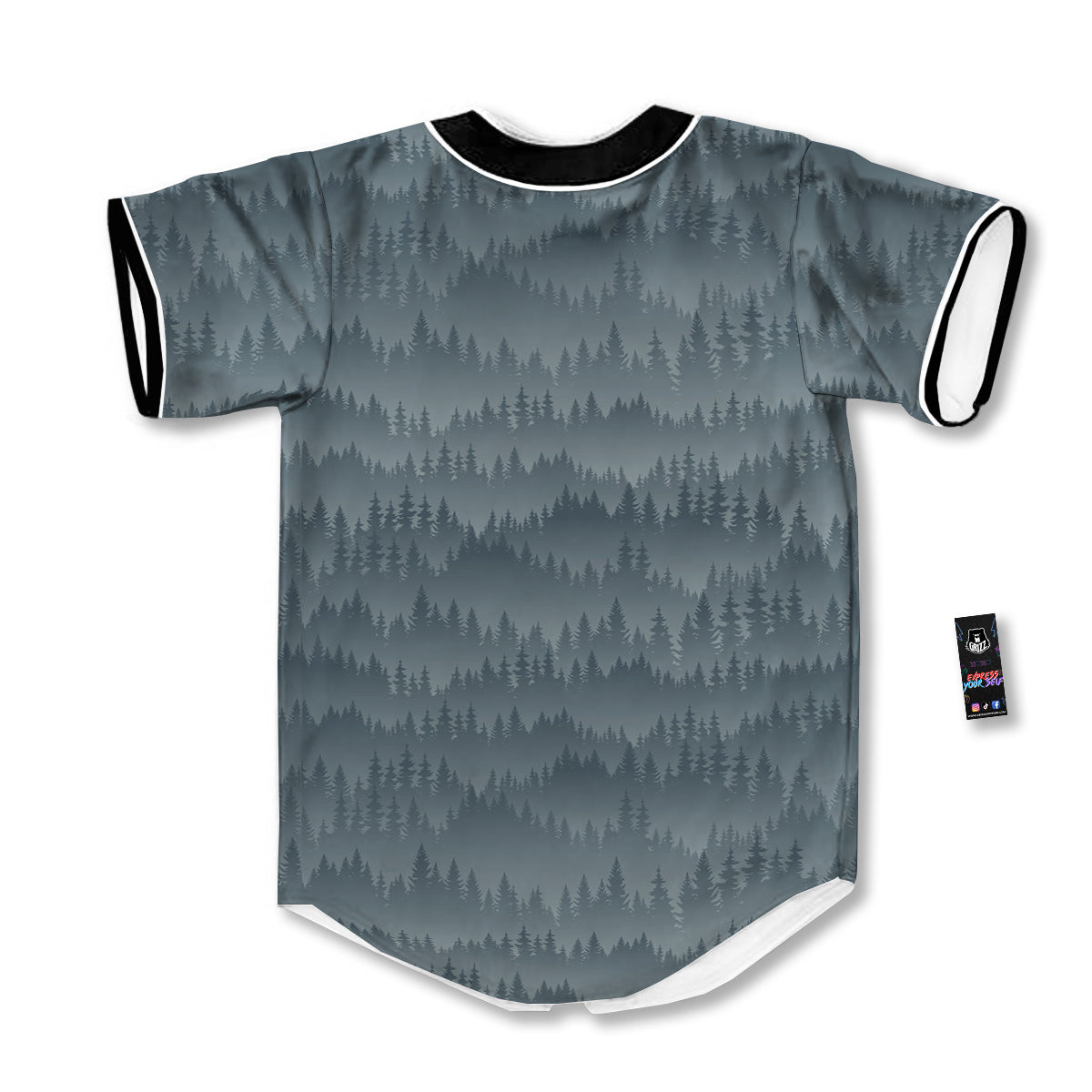 Forest And Mist Print Pattern Baseball Jersey-grizzshop