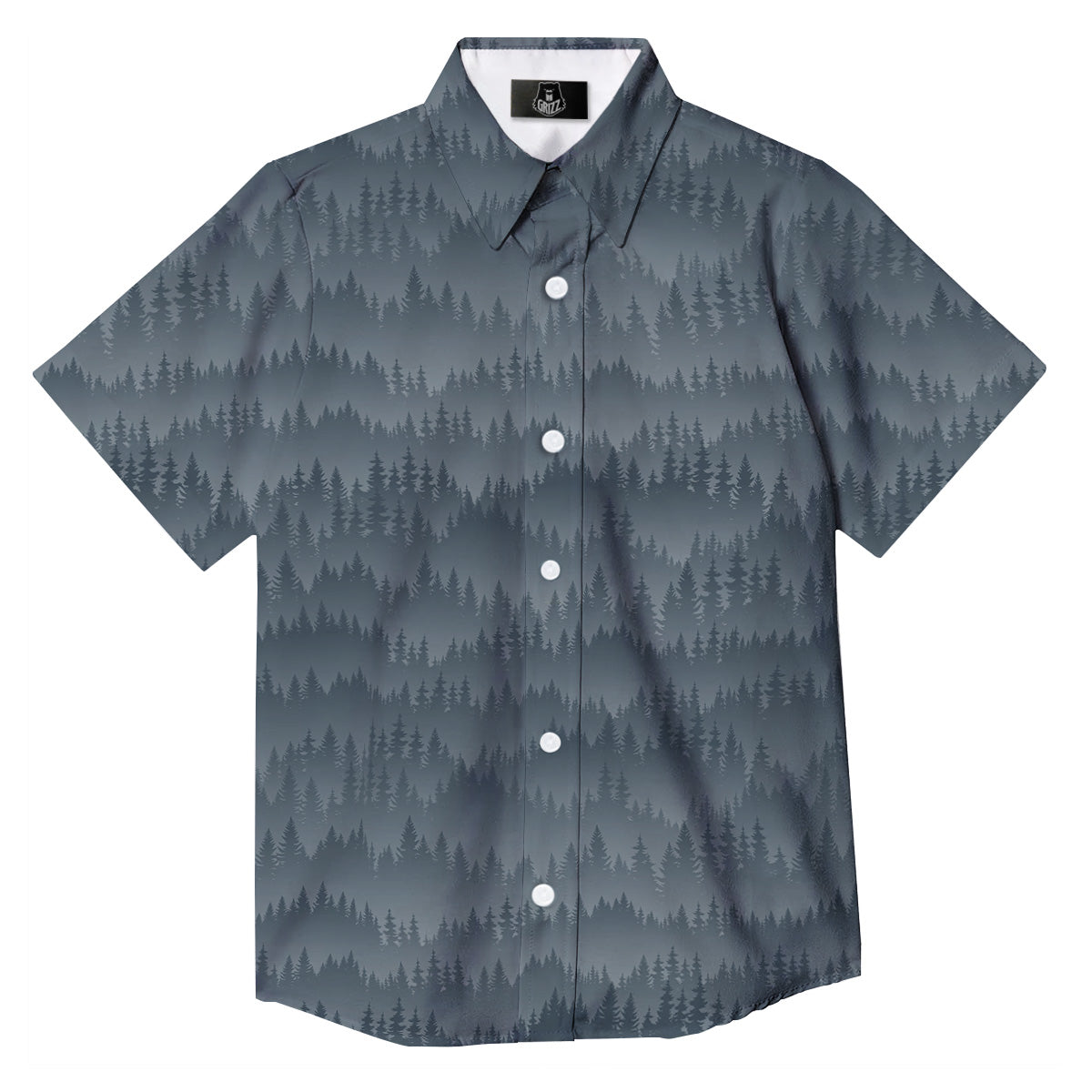 Forest And Mist Print Pattern Button Up Shirt-grizzshop