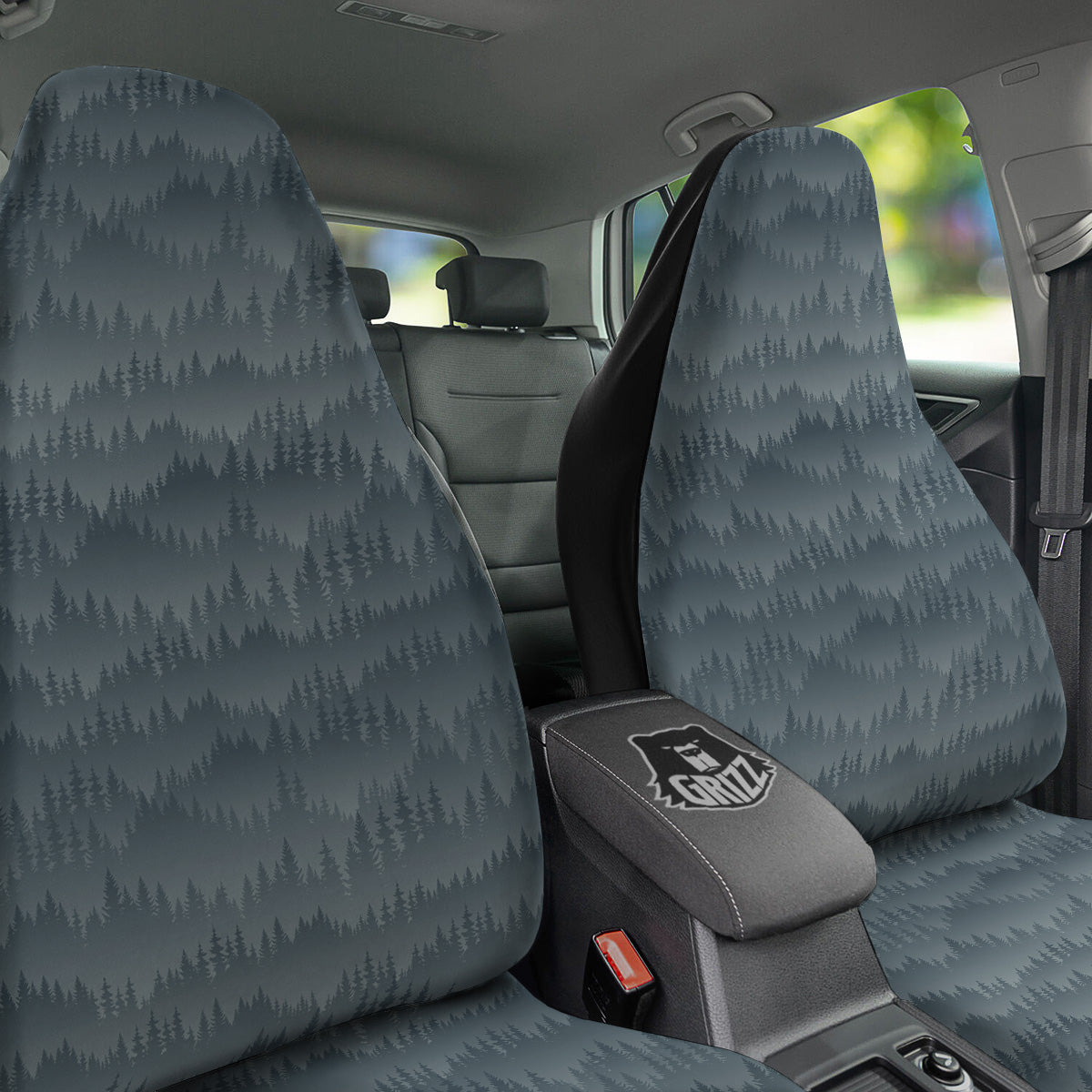 Forest And Mist Print Pattern Car Seat Covers-grizzshop