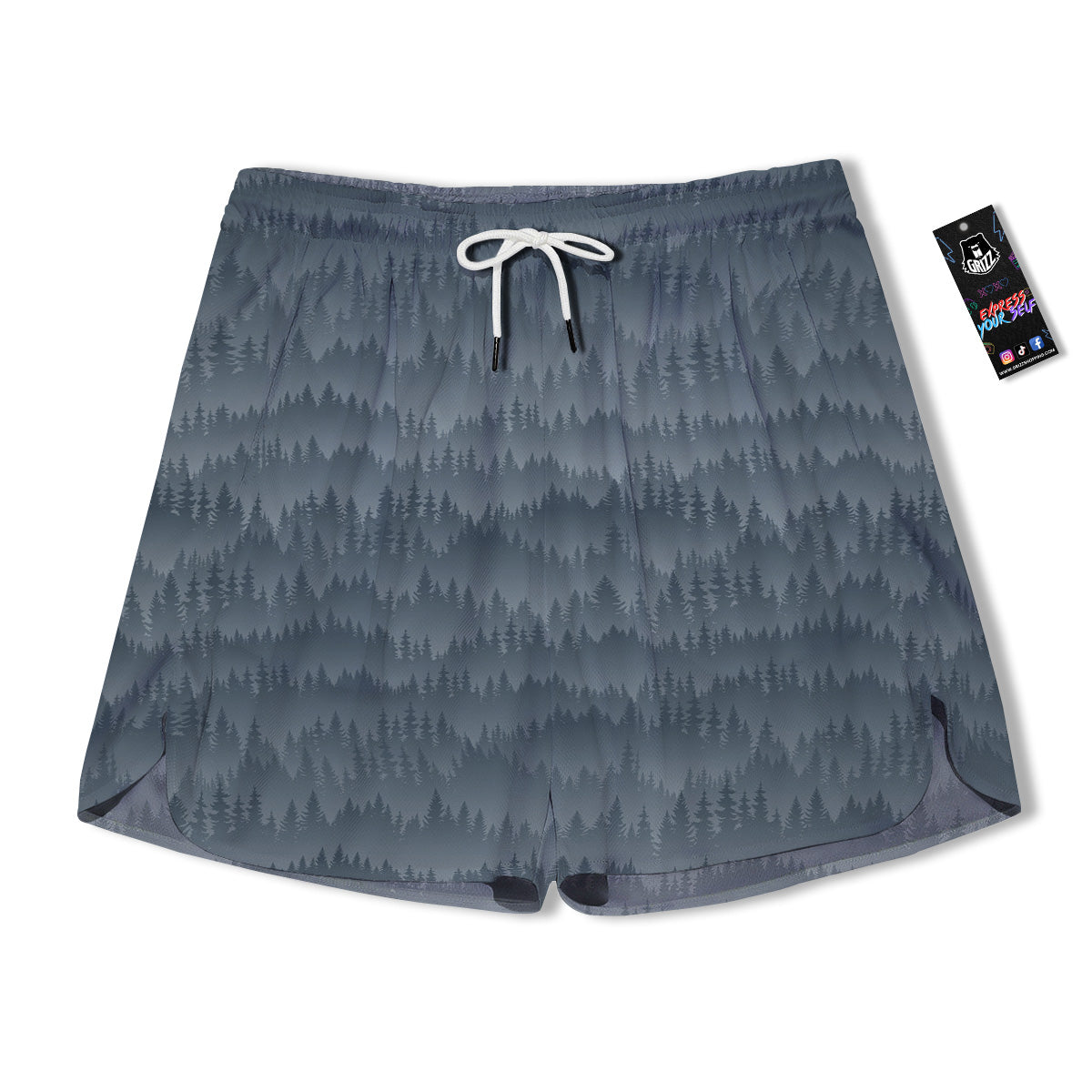Forest And Mist Print Pattern Men's Running Shorts-grizzshop