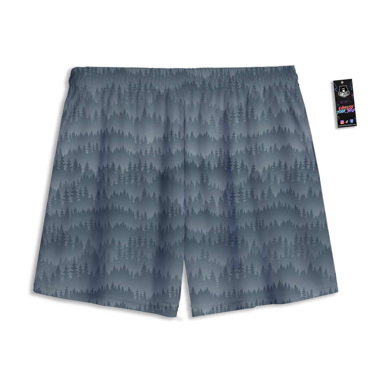 Forest And Mist Print Pattern Mesh Shorts-grizzshop