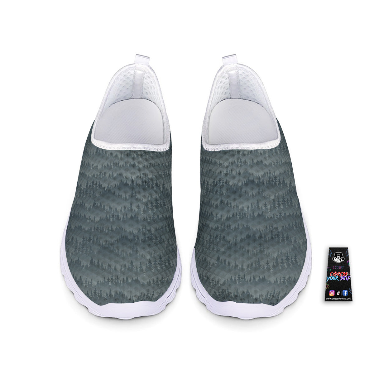 Forest And Mist Print Pattern Nurse Shoes-grizzshop