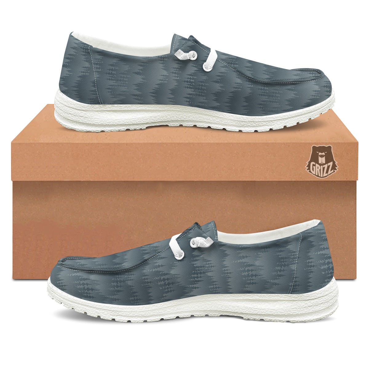 Forest And Mist Print Pattern White Loafers-grizzshop