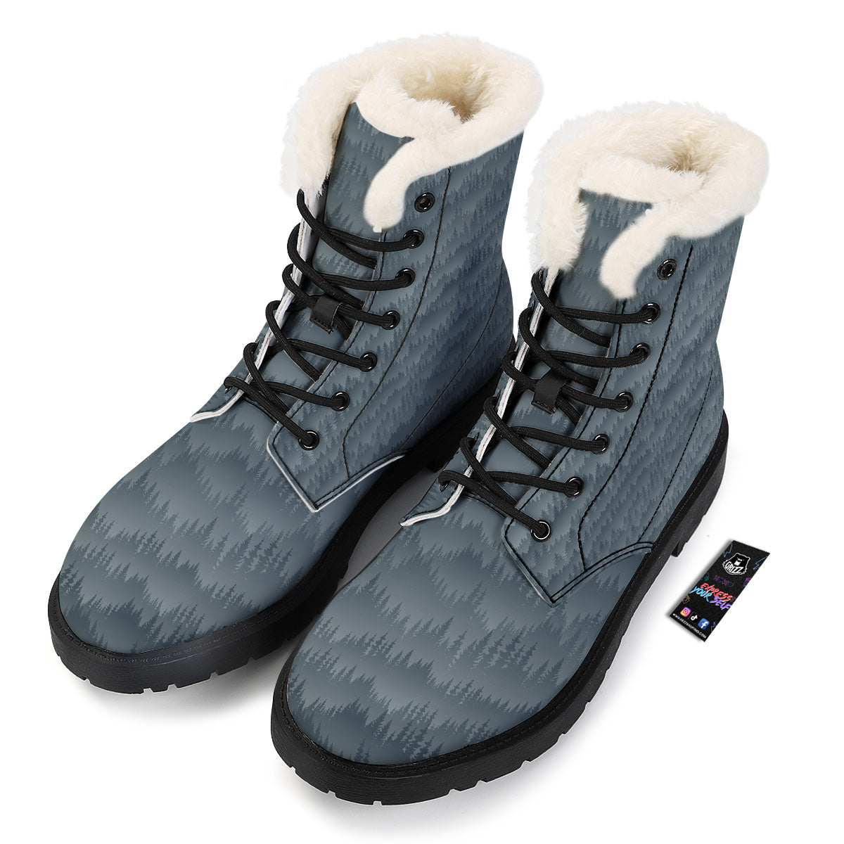 Forest And Mist Print Pattern Winter Boots-grizzshop