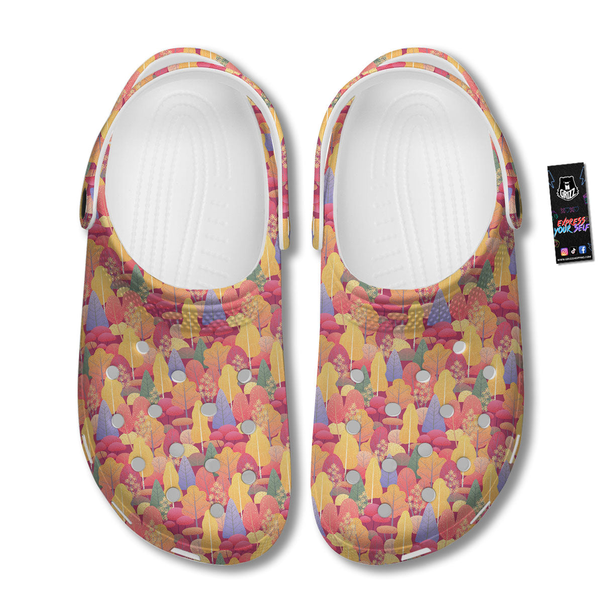 Forest Autumn Print Clog-grizzshop