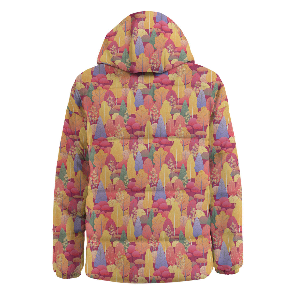Forest Autumn Print Down Jacket-grizzshop