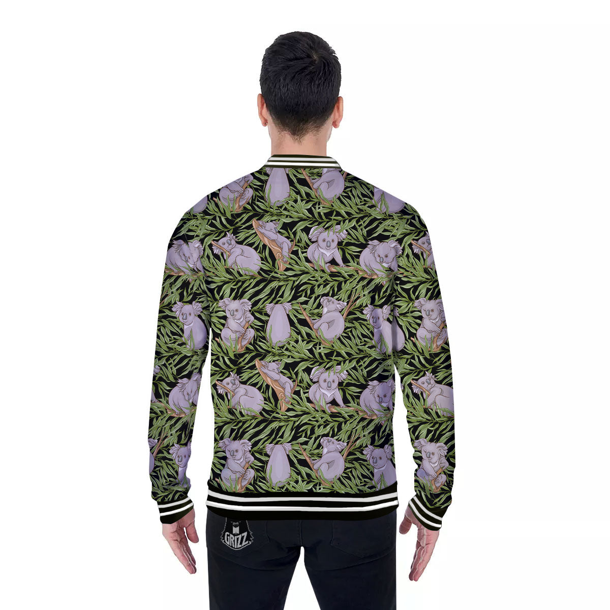 Forest Koala Print Pattern Baseball Jacket-grizzshop