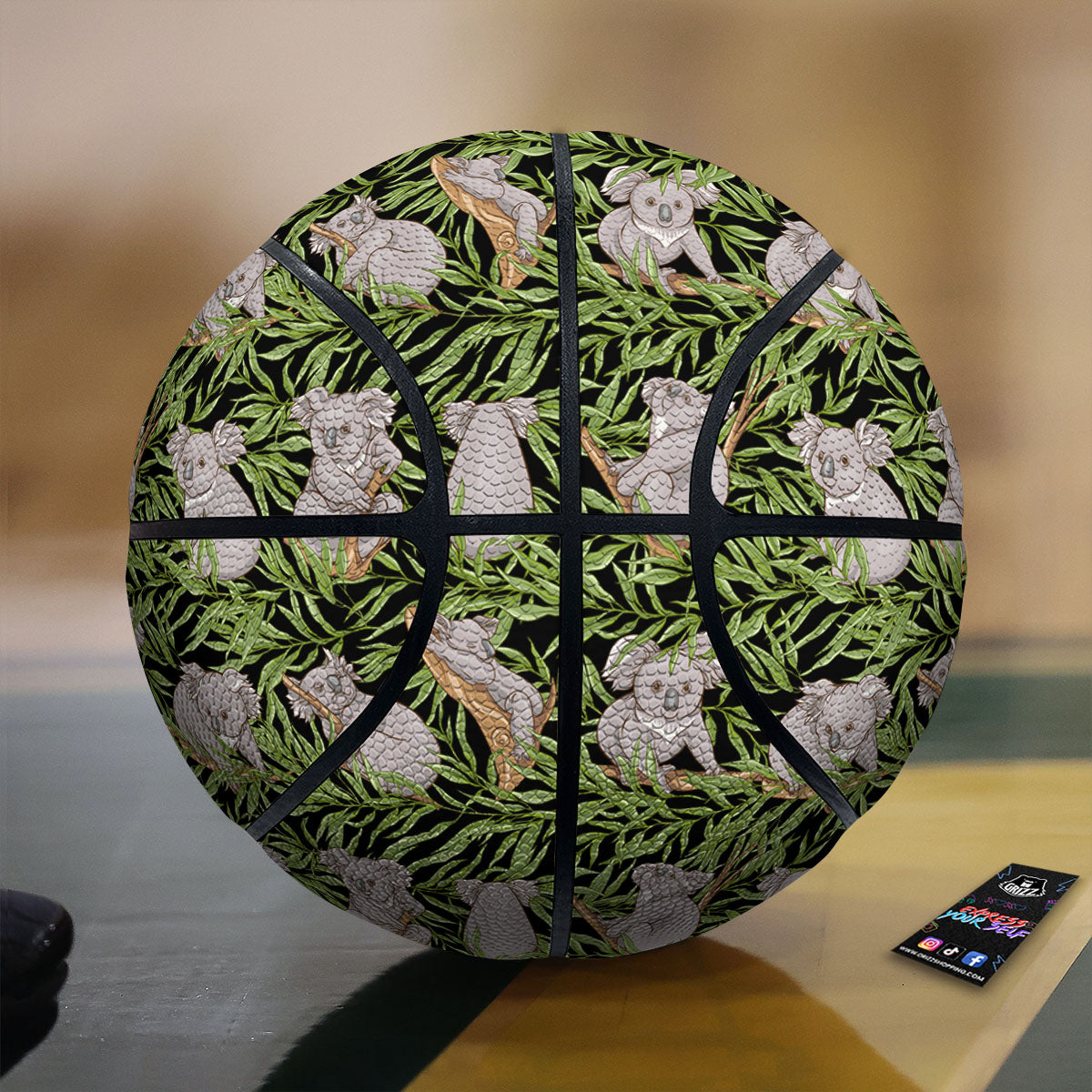 Forest Koala Print Pattern Basketball-grizzshop