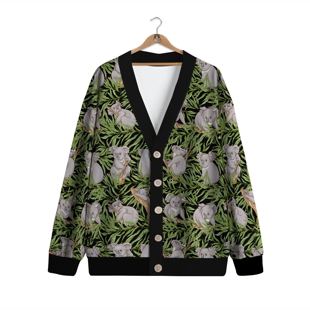 Forest Koala Print Pattern Cardigan-grizzshop