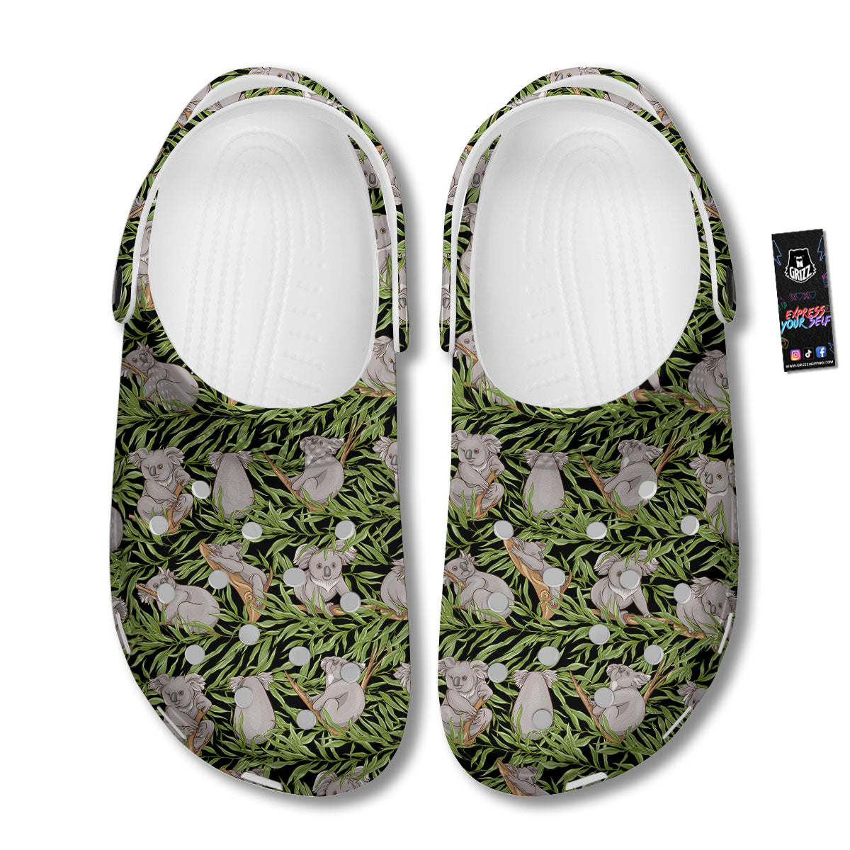 Forest Koala Print Pattern Clog-grizzshop
