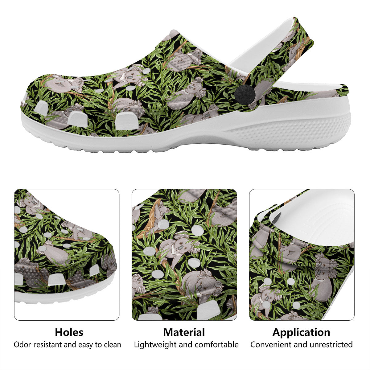 Forest Koala Print Pattern Clog-grizzshop