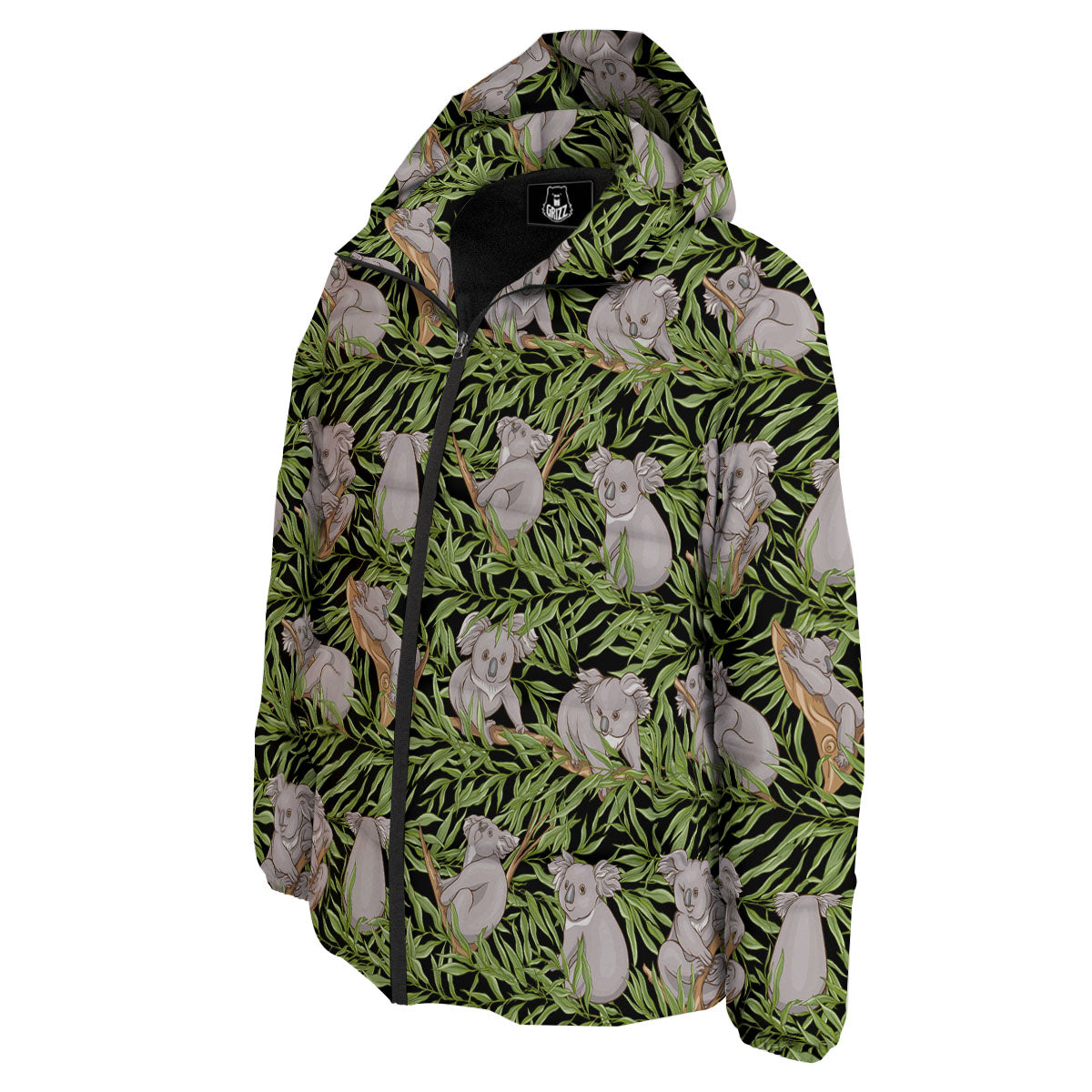 Forest Koala Print Pattern Down Jacket-grizzshop