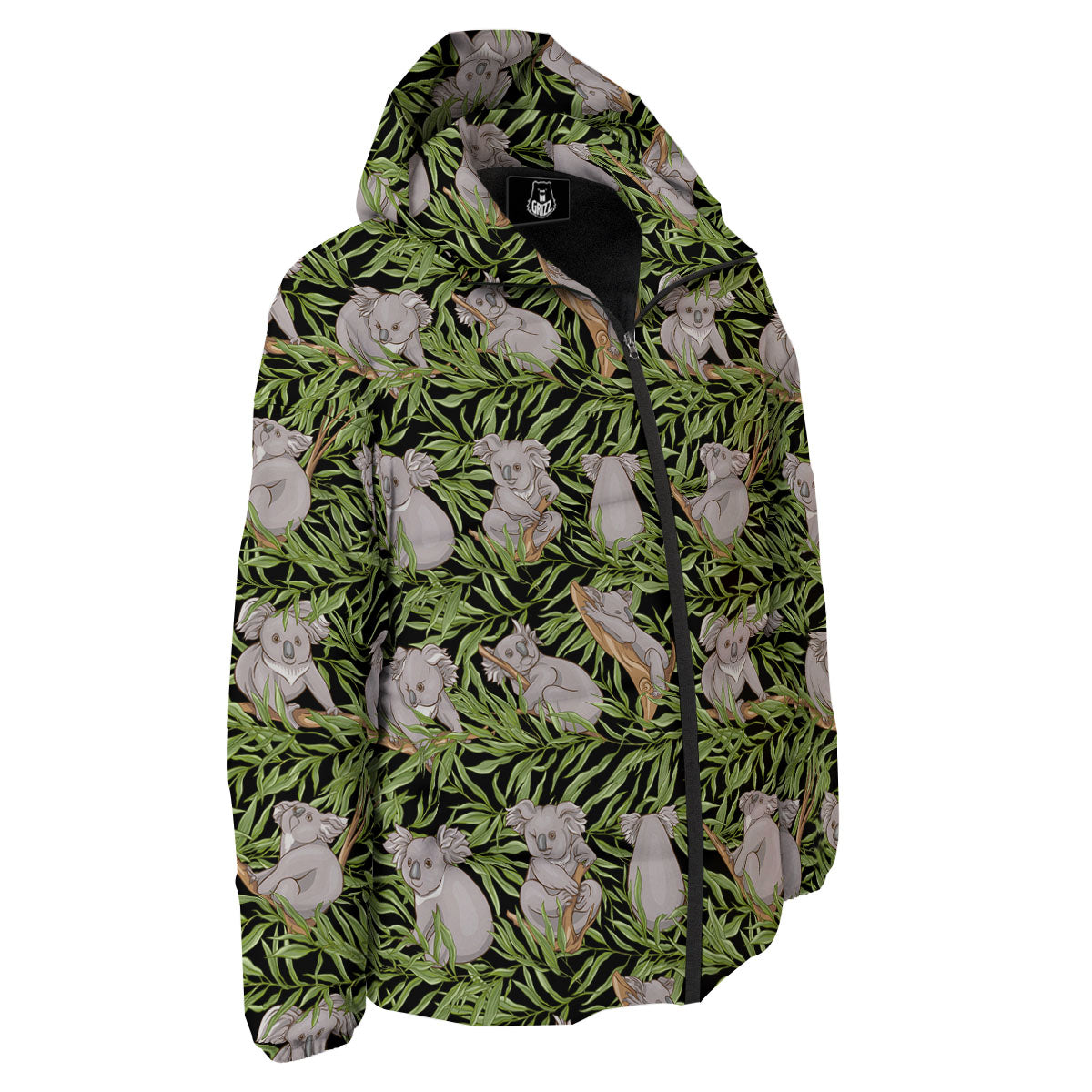 Forest Koala Print Pattern Down Jacket-grizzshop