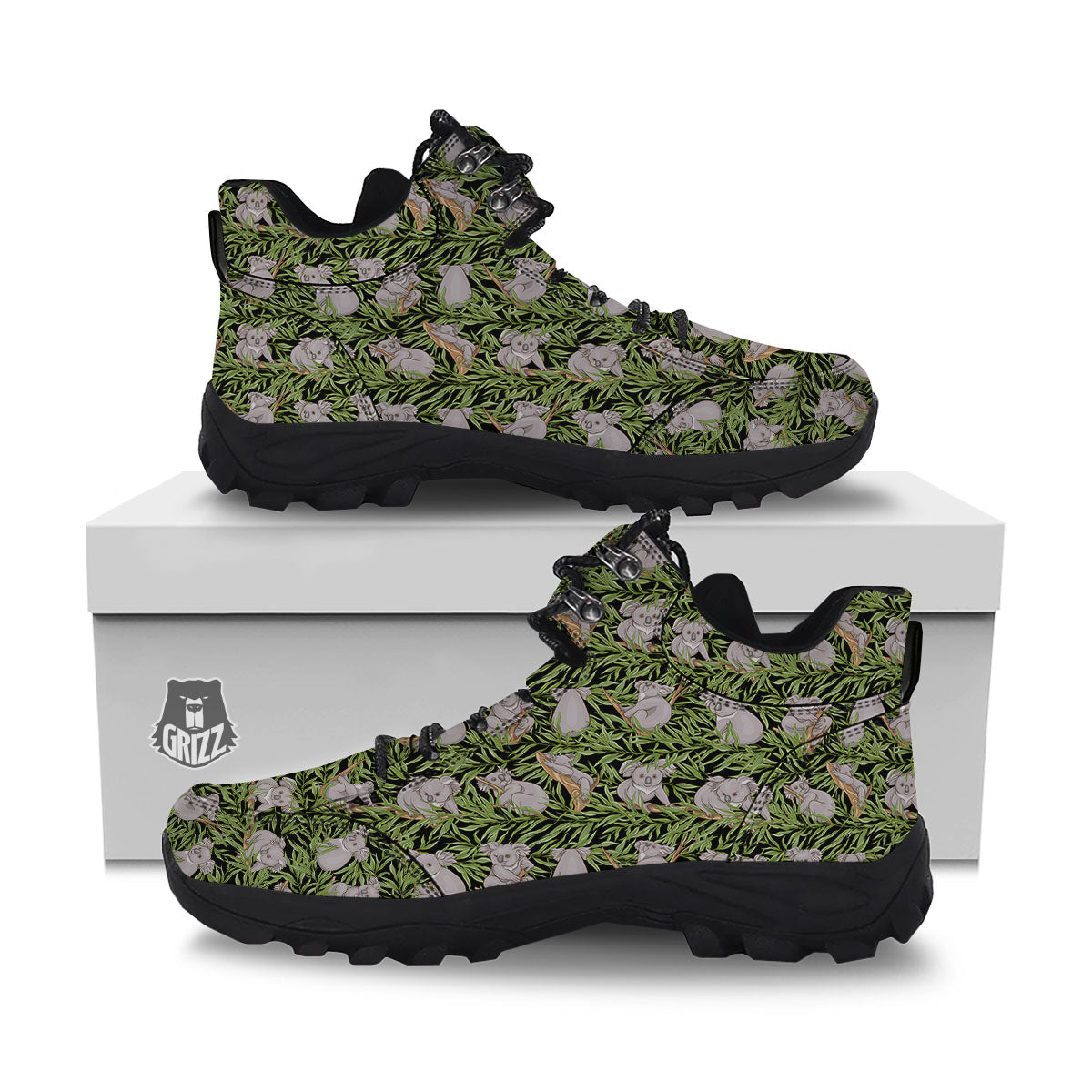 Forest Koala Print Pattern Hiking Shoes-grizzshop