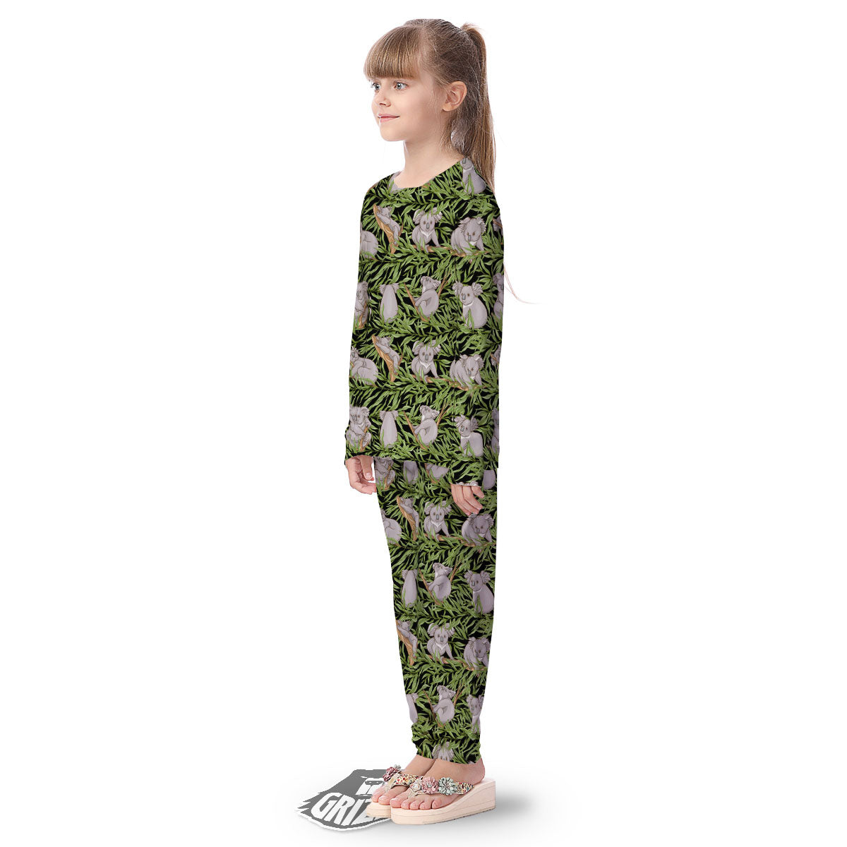 Forest Koala Print Pattern Kid's Pajamas-grizzshop