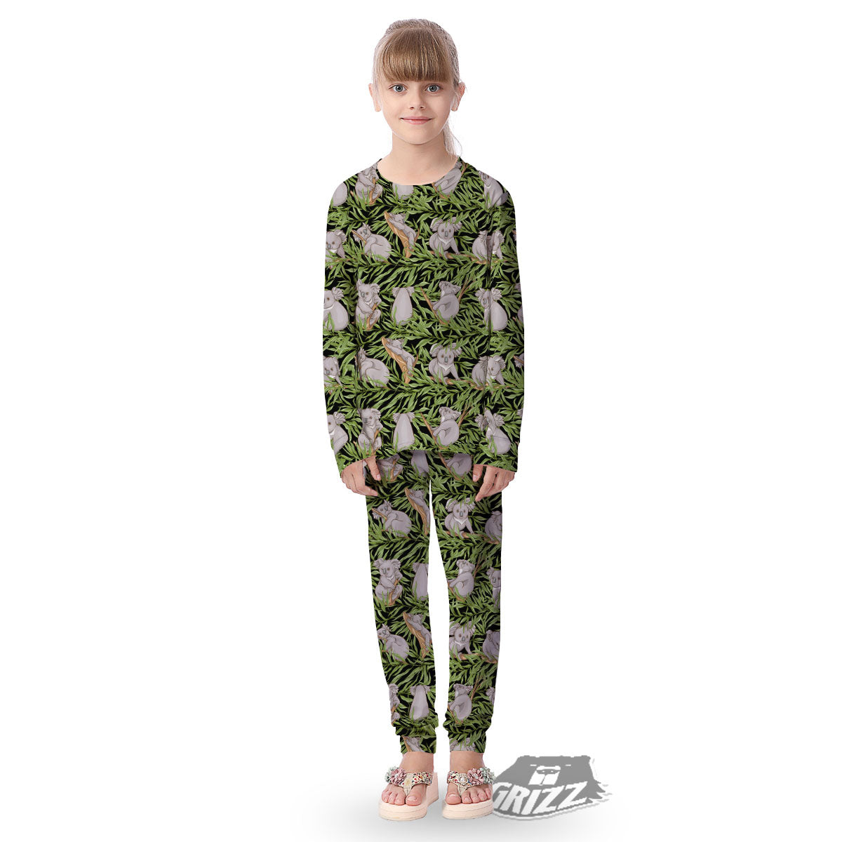 Forest Koala Print Pattern Kid's Pajamas-grizzshop