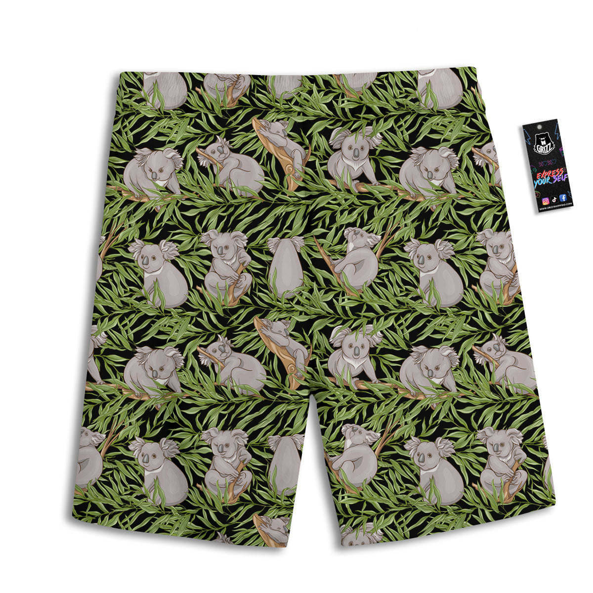 Forest Koala Print Pattern Men's Athletic Shorts