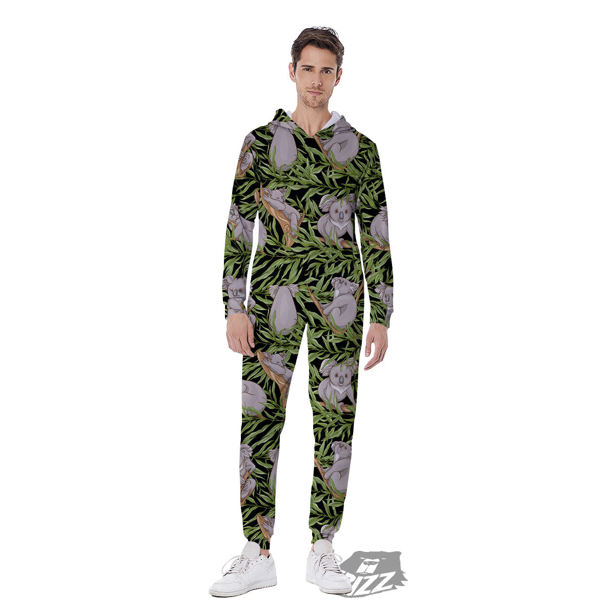 Forest Koala Print Pattern Men's Jumpsuit-grizzshop