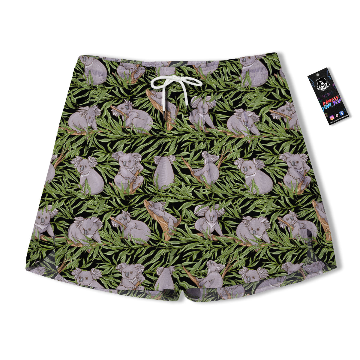 Forest Koala Print Pattern Men's Running Shorts-grizzshop