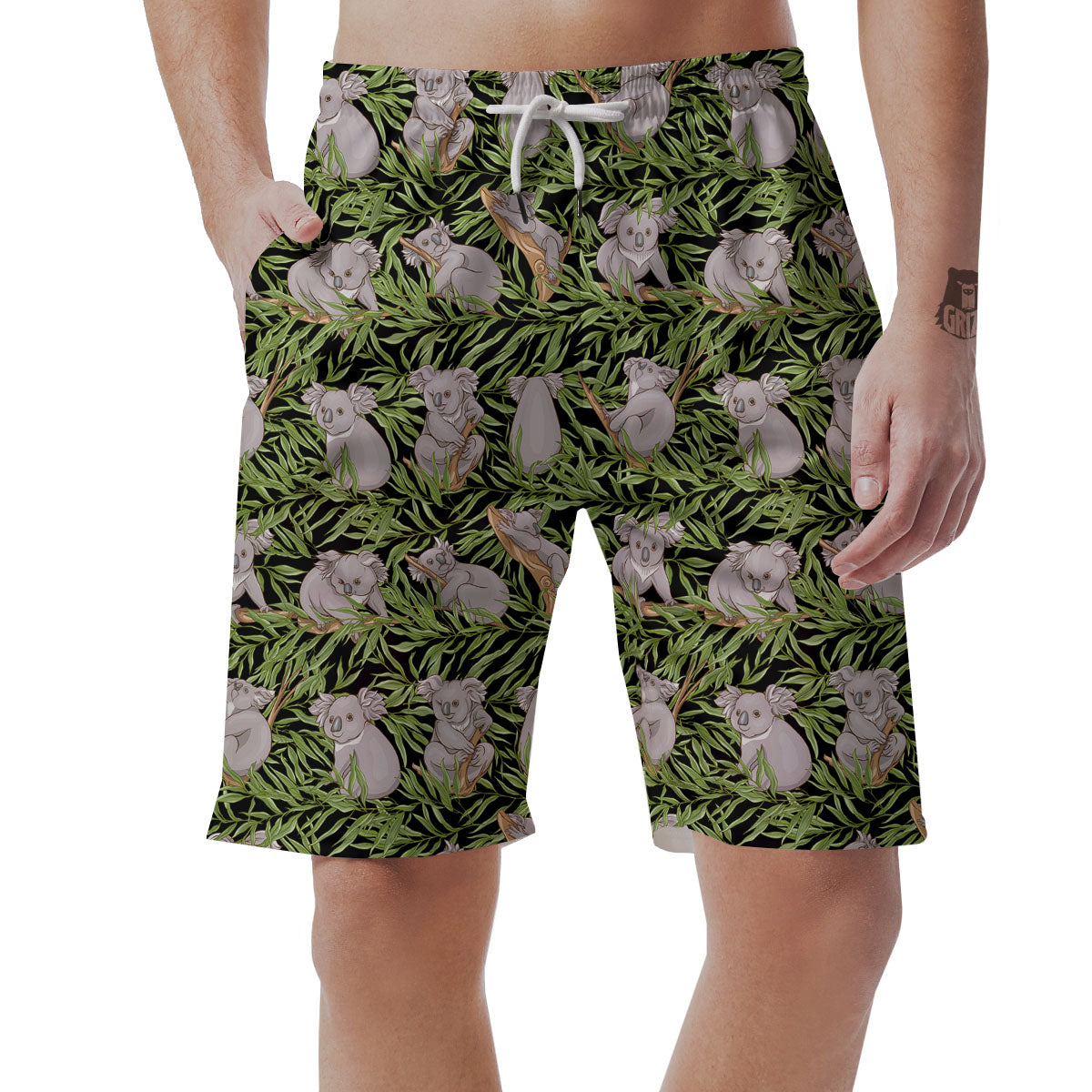 Forest Koala Print Pattern Men's Shorts-grizzshop