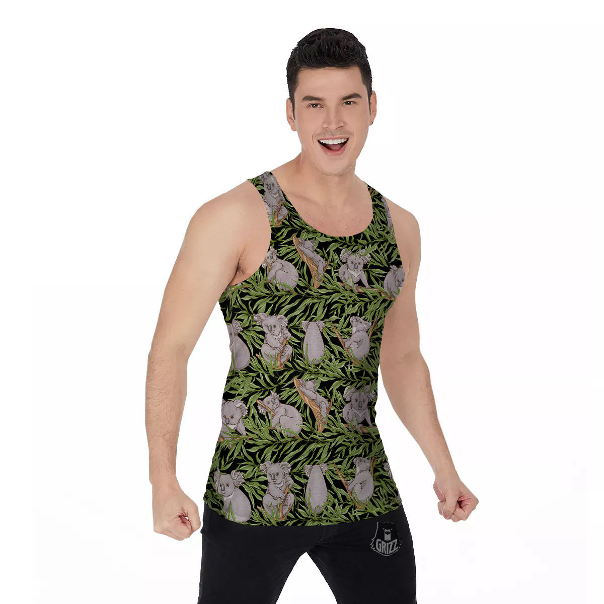Forest Koala Print Pattern Men's Tank Top-grizzshop